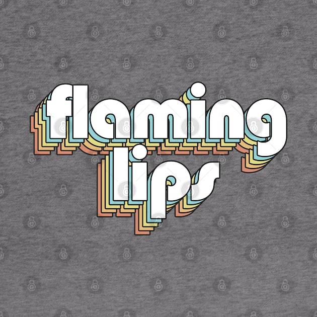 Flaming Lips - Retro Rainbow Typography Faded Style by Paxnotods